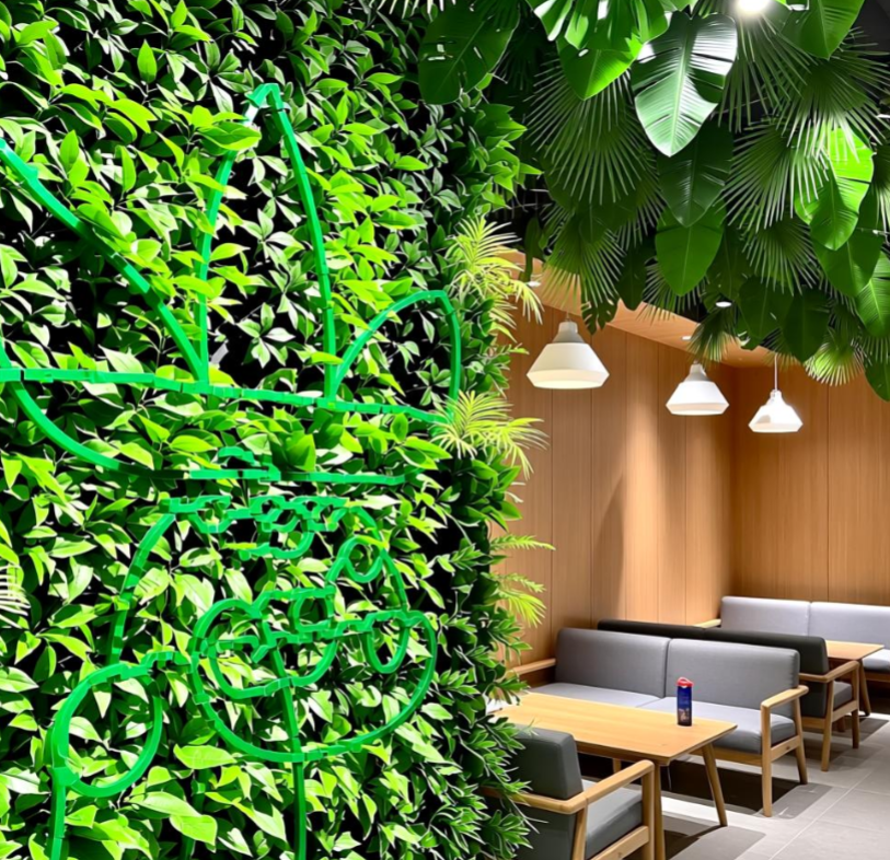 西安商场绿植合作案例|阿迪达斯西安万象城绿植布置